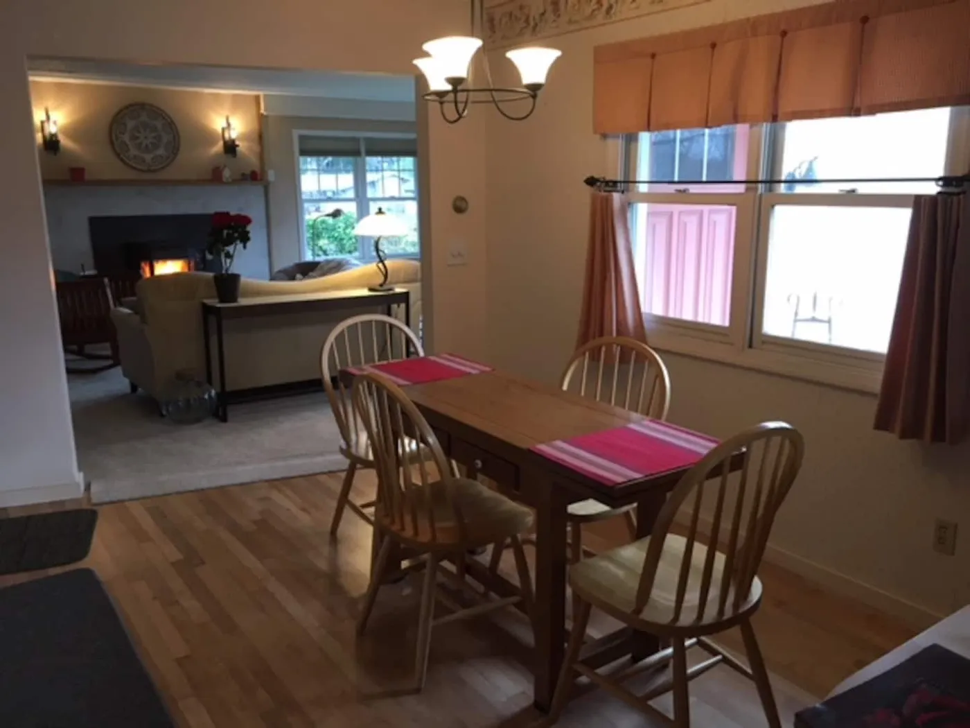 Shared dining and living room
